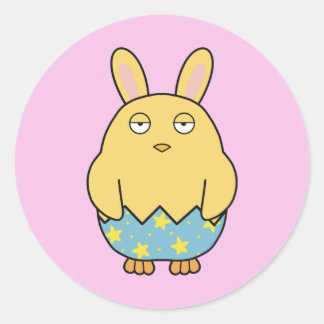 Sticker Rond Bored Bunny Chick 04