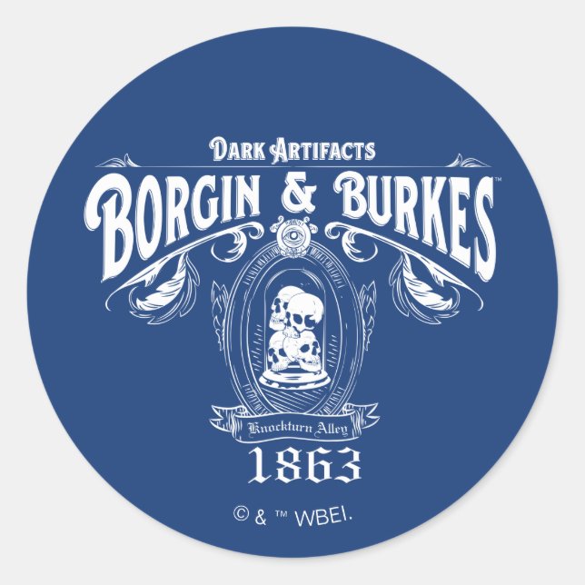 Sticker Rond BORGIN & BURKES™ Artefacts foncés Magasin graphiqu (Devant)