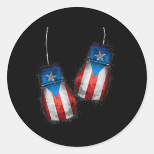 Sticker Rond Boricua Boxers Ventilateurs de boxe Gants de chemi