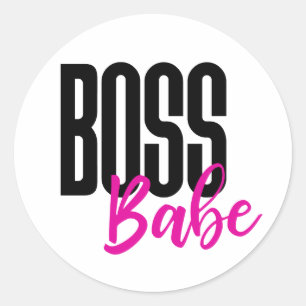 Sticker Rond Boss Babe, Girl Boss