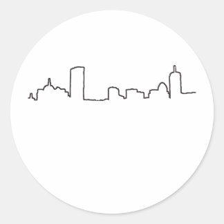 Sticker Rond Boston - Skyline