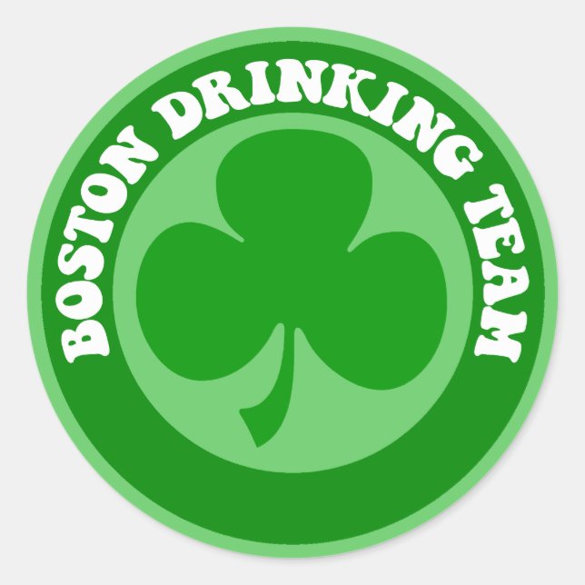 Sticker Rond Boston St Patrick's Day (Devant)