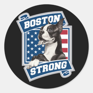 STICKER ROND BOSTON STRONG TERRIER