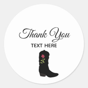 Sticker Rond Bot de campagne & Calligraphie sur blanc Merci
