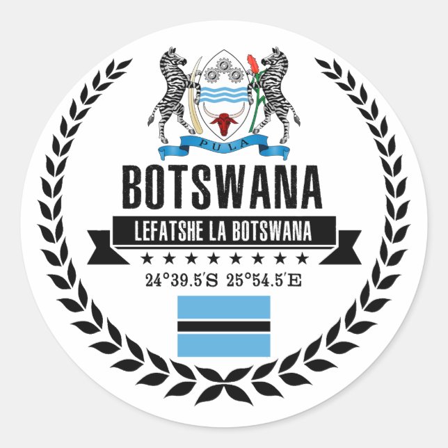 Sticker Rond Botswana (Devant)