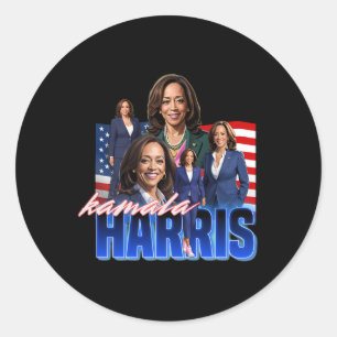 Sticker Rond Botte du drapeau américain Harris