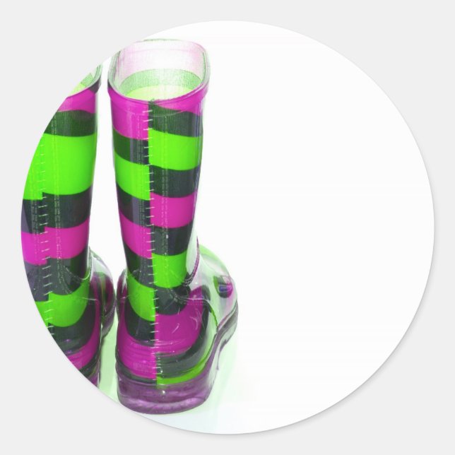 Sticker Rond Bottes arc-en-ciel (Devant)