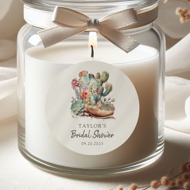 Sticker Rond Bottes et Bublly Shower de Mariage Occidental (Créateur téléchargé)