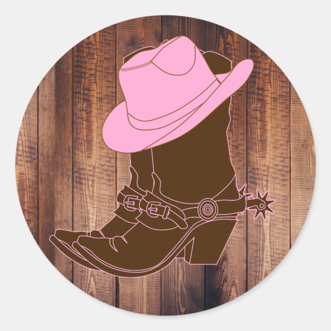 Sticker Rond Bottes et Casquette rustiques (Devant)