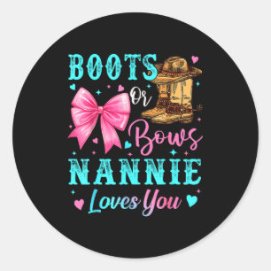 Sticker Rond Bottes ou arcs Nannie vous aime Révélation de genr