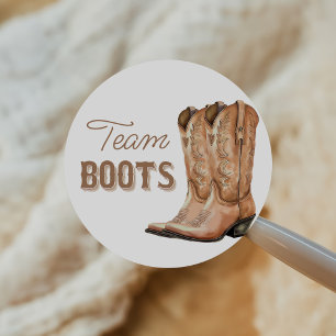 Sticker Rond Bottes ou Arcs Vote de Révélation du Sexe Western