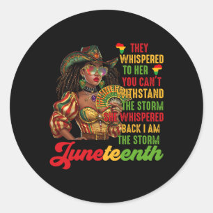 Sticker Rond Bottes Sur Le Terrain Black Power Cowgirl JunetDix