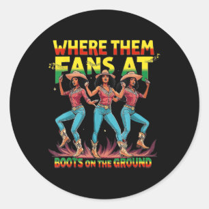 Sticker Rond Bottes Sur Le Terrain T Chemise Où Ils Fans À Bla