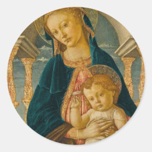 Sticker Rond Botticelli Wantage Madonna et Enfant c 1470