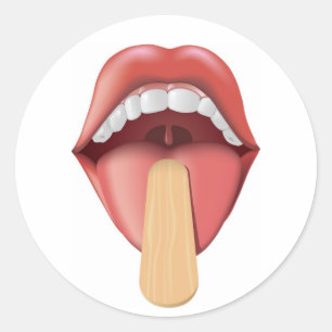 Sticker Rond Bouche Avec Dépresseur De Langue