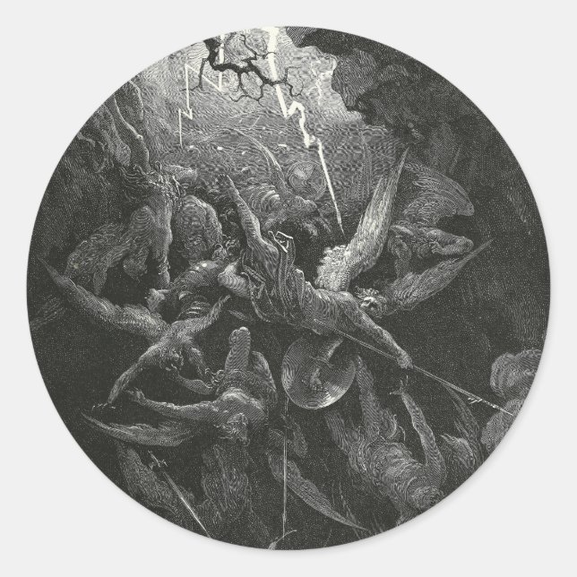 Sticker Rond Bouche De L'Enfer Par Gustave Dore (Devant)