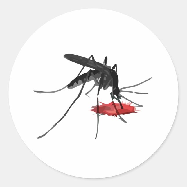 Sticker Rond Bouche de moustiques (Devant)