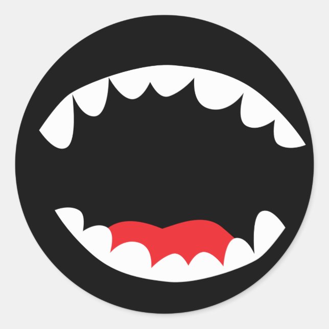Sticker Rond Bouche d'un petit monstre (Devant)