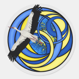Sticker Rond Bouche. L'art abstrait ukrainien