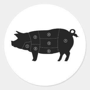 Sticker Rond Boucherie Boucher Cadeaux Boucherie