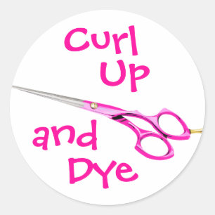 Sticker Rond Boucle, vers le haut de, et, colorant