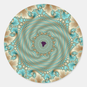 Sticker Rond Boucles feuillues fractées