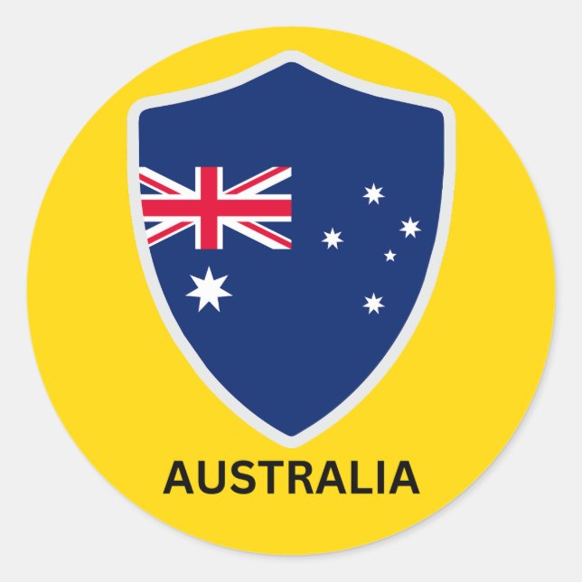 Sticker Rond Bouclier Australie (Devant)
