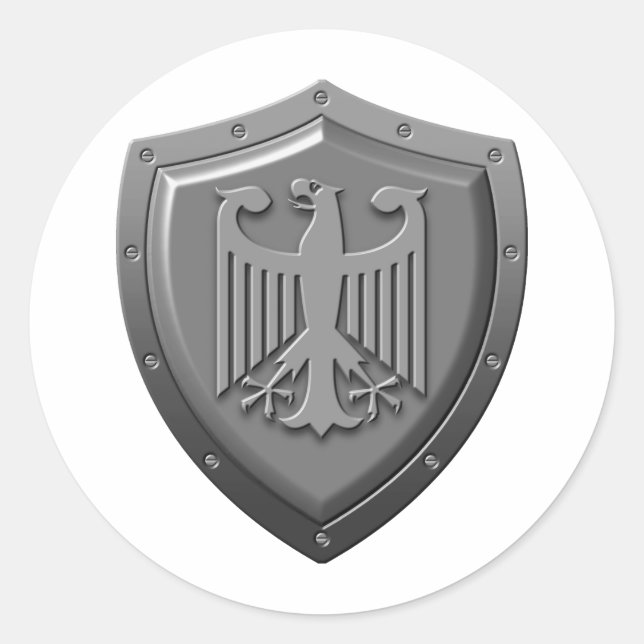 Sticker Rond Bouclier d'aigle allemand (Devant)