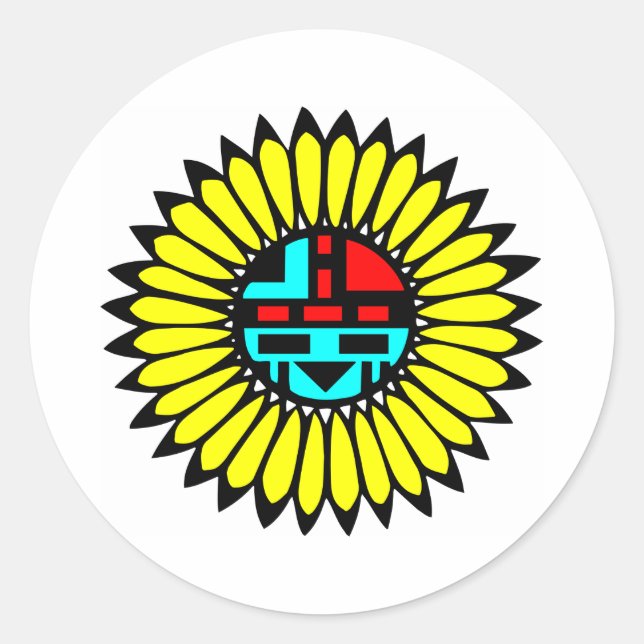 Sticker Rond Bouclier de danse indien (Devant)