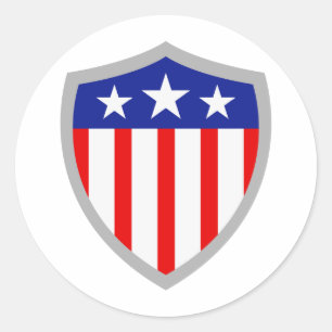 Sticker Rond Bouclier de drapeau américain