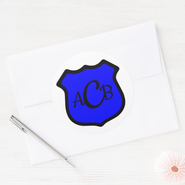 Sticker Rond Bouclier de St. Michael avec monogramme (Enveloppe)
