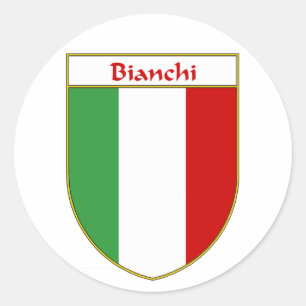 Sticker Rond Bouclier Drapeau Italien Bianchi