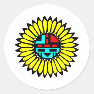 Sticker Rond Bouclier indien de danse