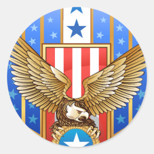 Sticker Rond Bouclier patriotique