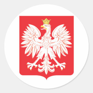 Sticker Rond Bouclier rouge de l'aigle polonais