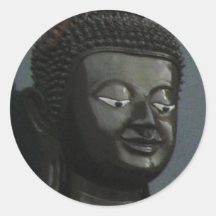 Sticker Rond Bouddha noir ... Nong Khai, Isaan, Thaïlande
