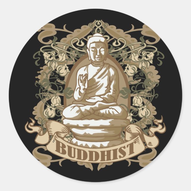 Sticker Rond Bouddhiste (Devant)