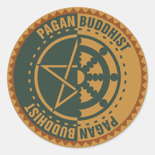Sticker Rond Bouddhiste païen (Devant)