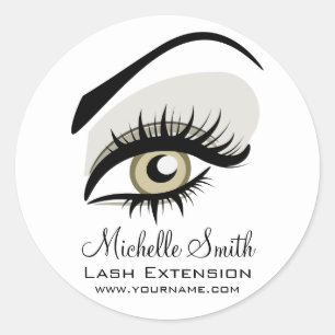 Sticker Rond Bouffées longues des yeux Lash Extension marque de