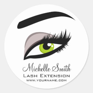 Sticker Rond Bouffées longues des yeux Lash Extension marque de