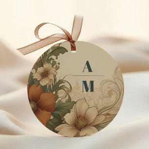 Sticker Rond Bougainvilliers vintages Mariage Art nouveau