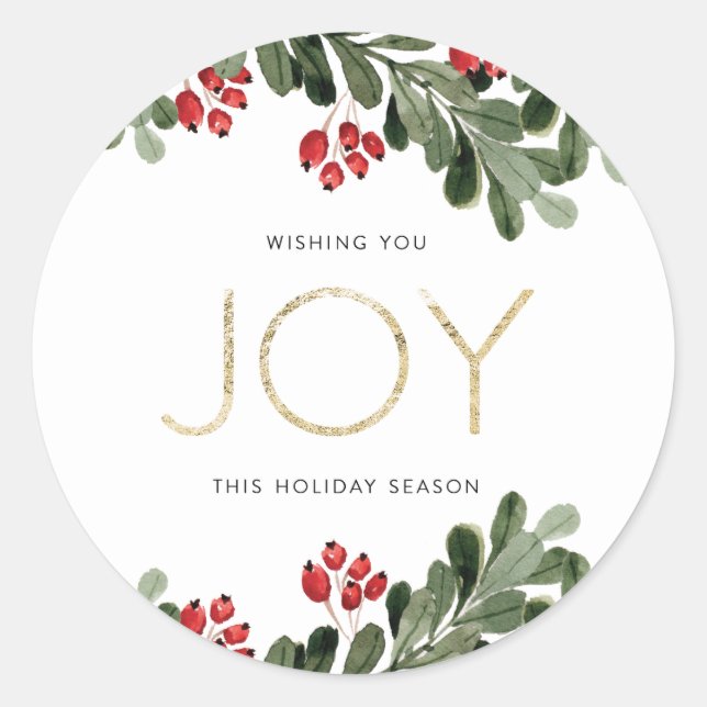 Sticker Rond Boughs joyeux de Holly (Devant)