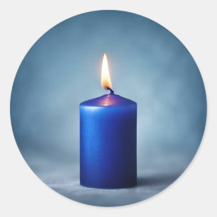 Sticker Rond Bougie bleue