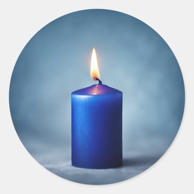 Sticker Rond Bougie bleue (Devant)