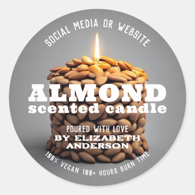 Sticker Rond Bougie d'amande (Devant)