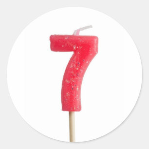 Sticker Rond Bougie d'anniversaire numéro 7