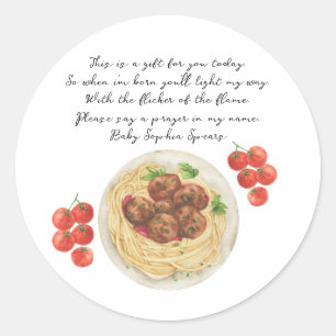 Sticker Rond Bougie de prière pour bébé boulette de pâtes
