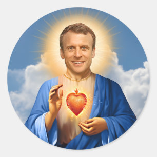 Sticker Rond Bougie de prière Saint Emmanuel Macron