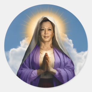 Sticker Rond Bougie de prière Saint Kamala Harris