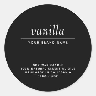 Sticker Rond Bougie d'emballage noir moderne